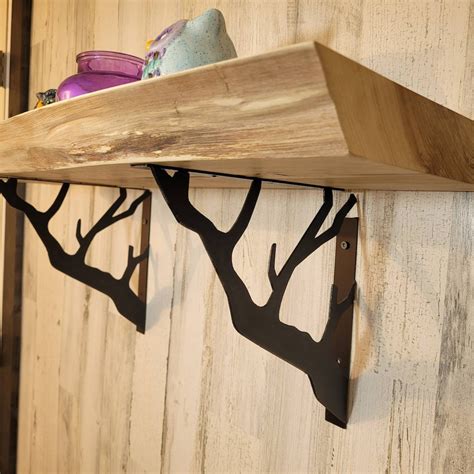 metal tree branch shelf brackets|Decorative Heavy Duty Tree Branch Metal Shelf .